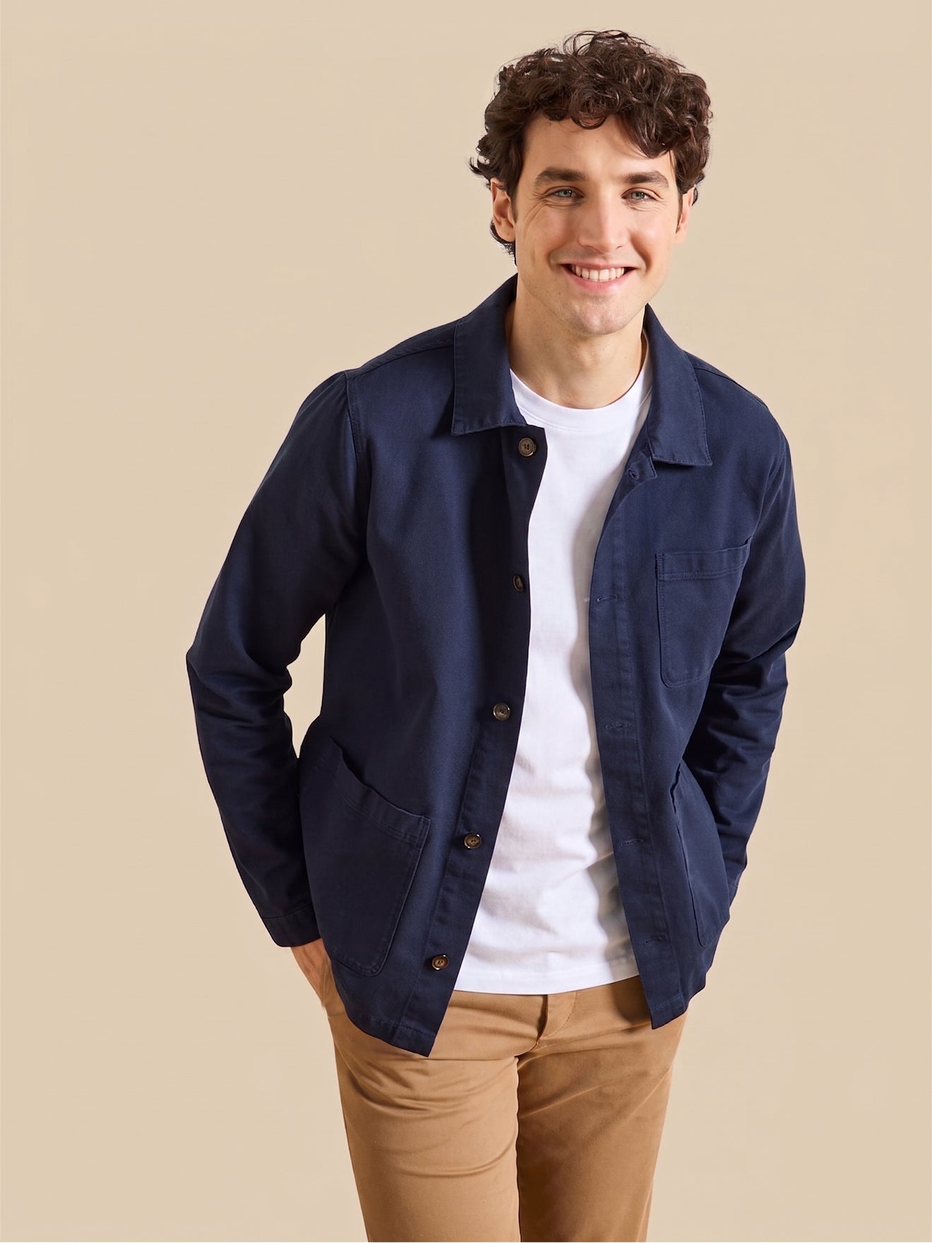 Men's utility jacket in a recycled cotton twill