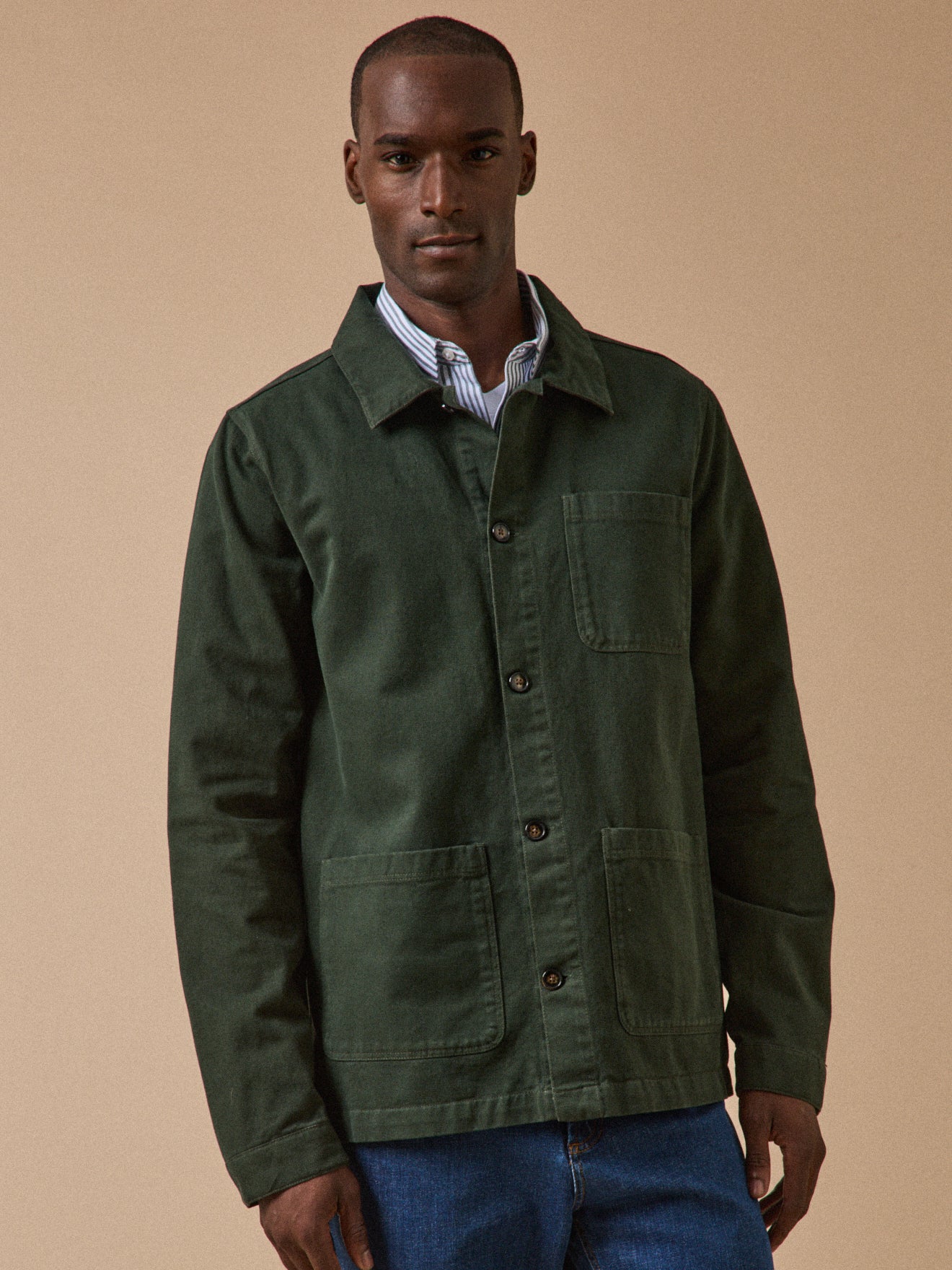 Men's utility jacket in a recycled cotton twill