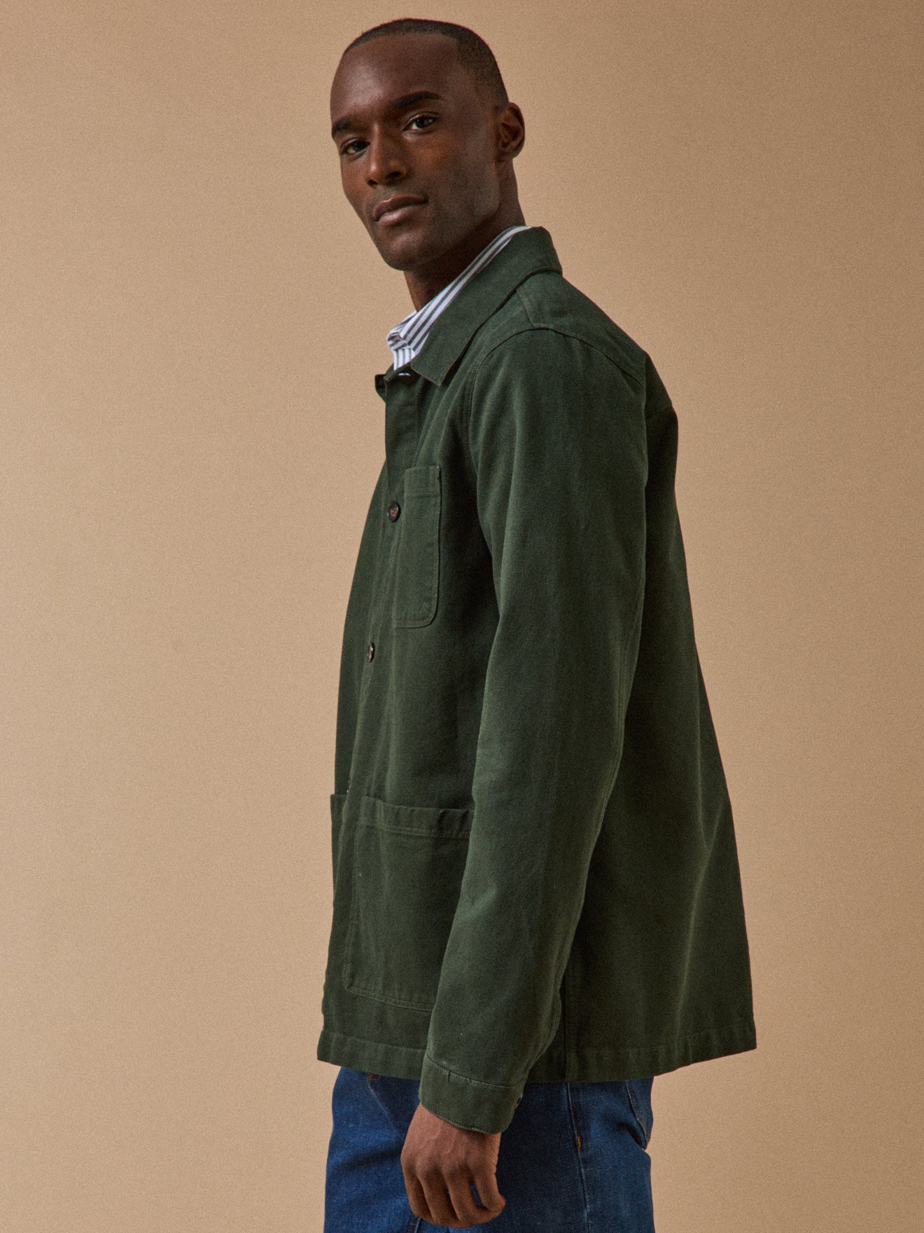 Men's utility jacket in a recycled cotton twill