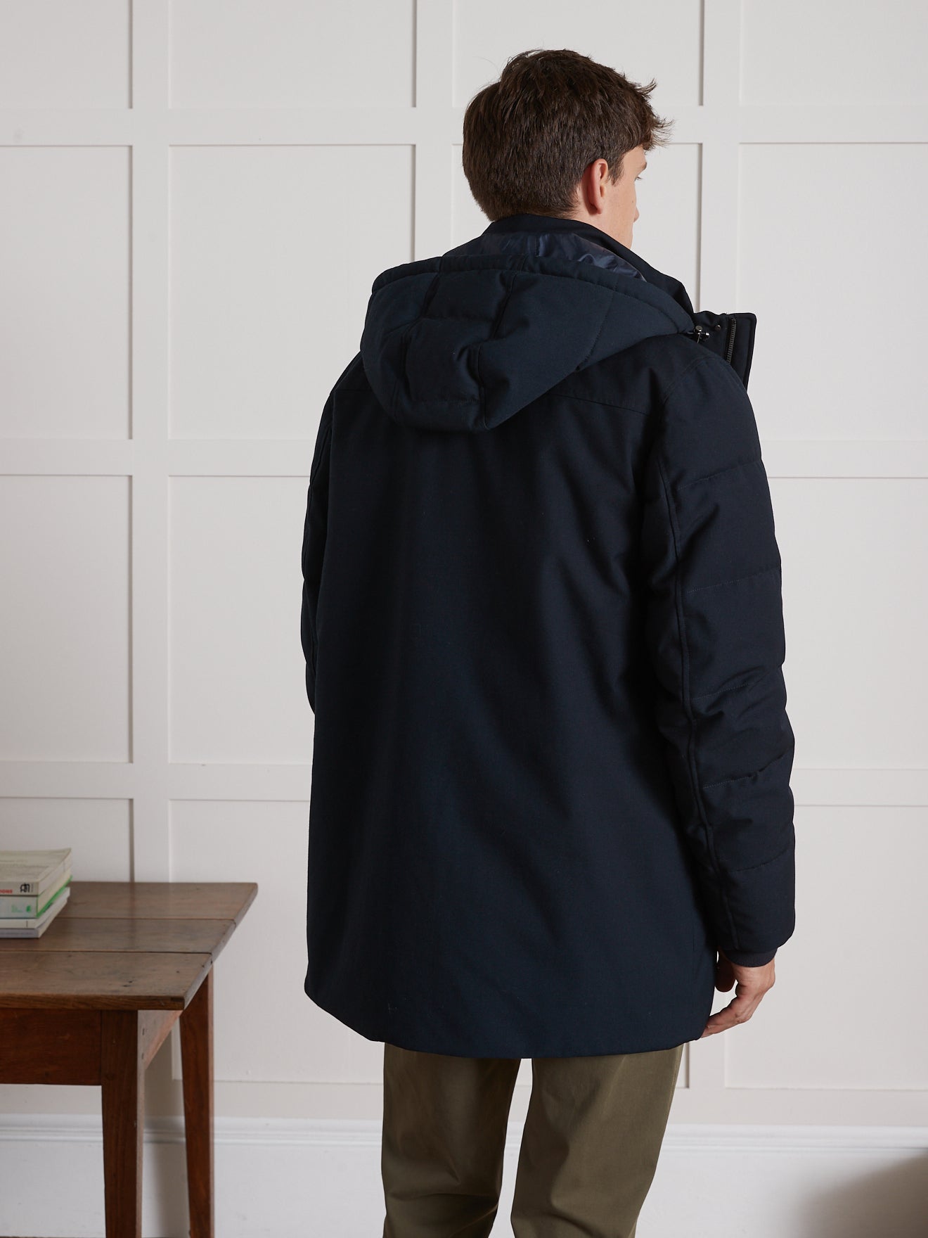 Men's parka with quilted lining