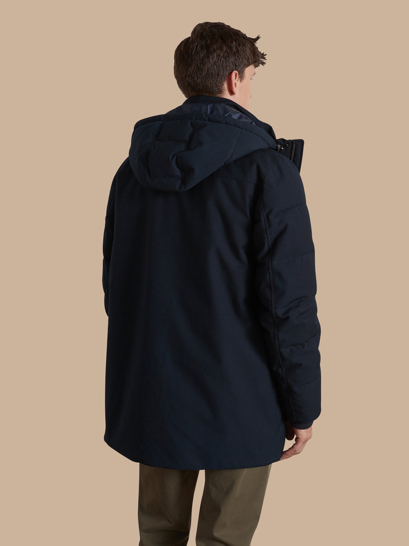 Men's parka with quilted lining