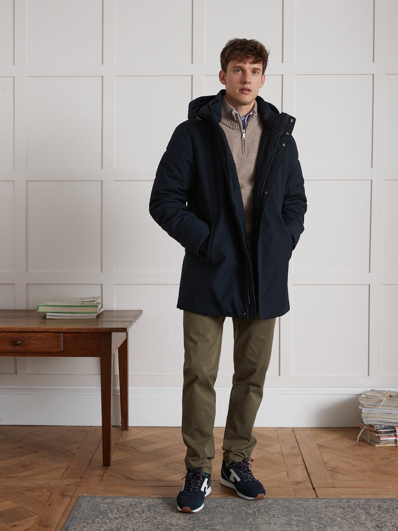 Men's parka with quilted lining