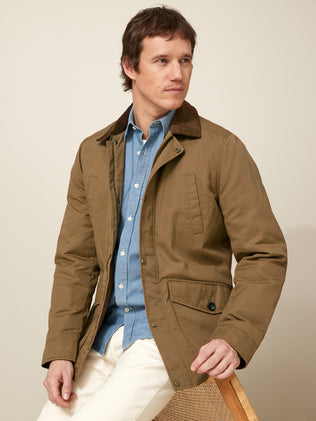 Men's jacket with corduroy collar