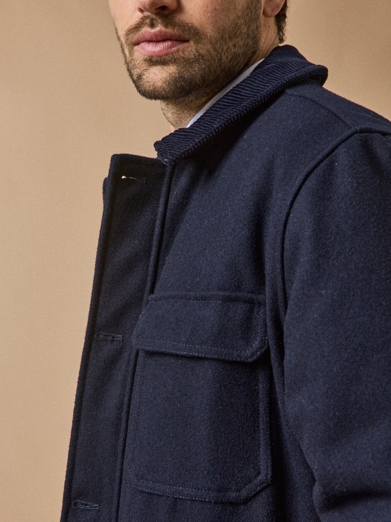 Blouson aviateur chaud lainage homme