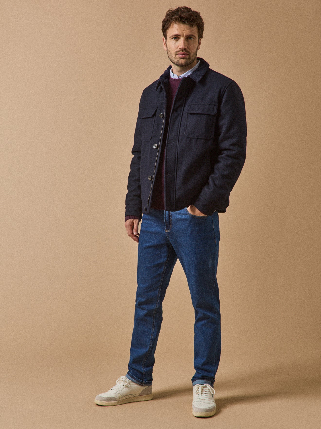 Blouson aviateur chaud lainage homme