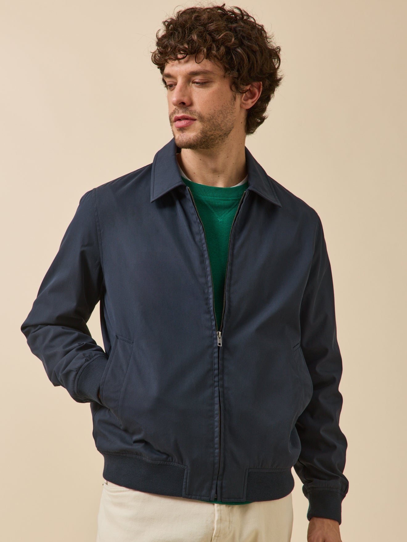 Blouson uni zippé homme