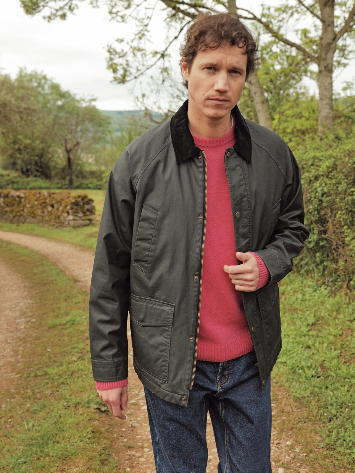 Veste homme coton enduit
