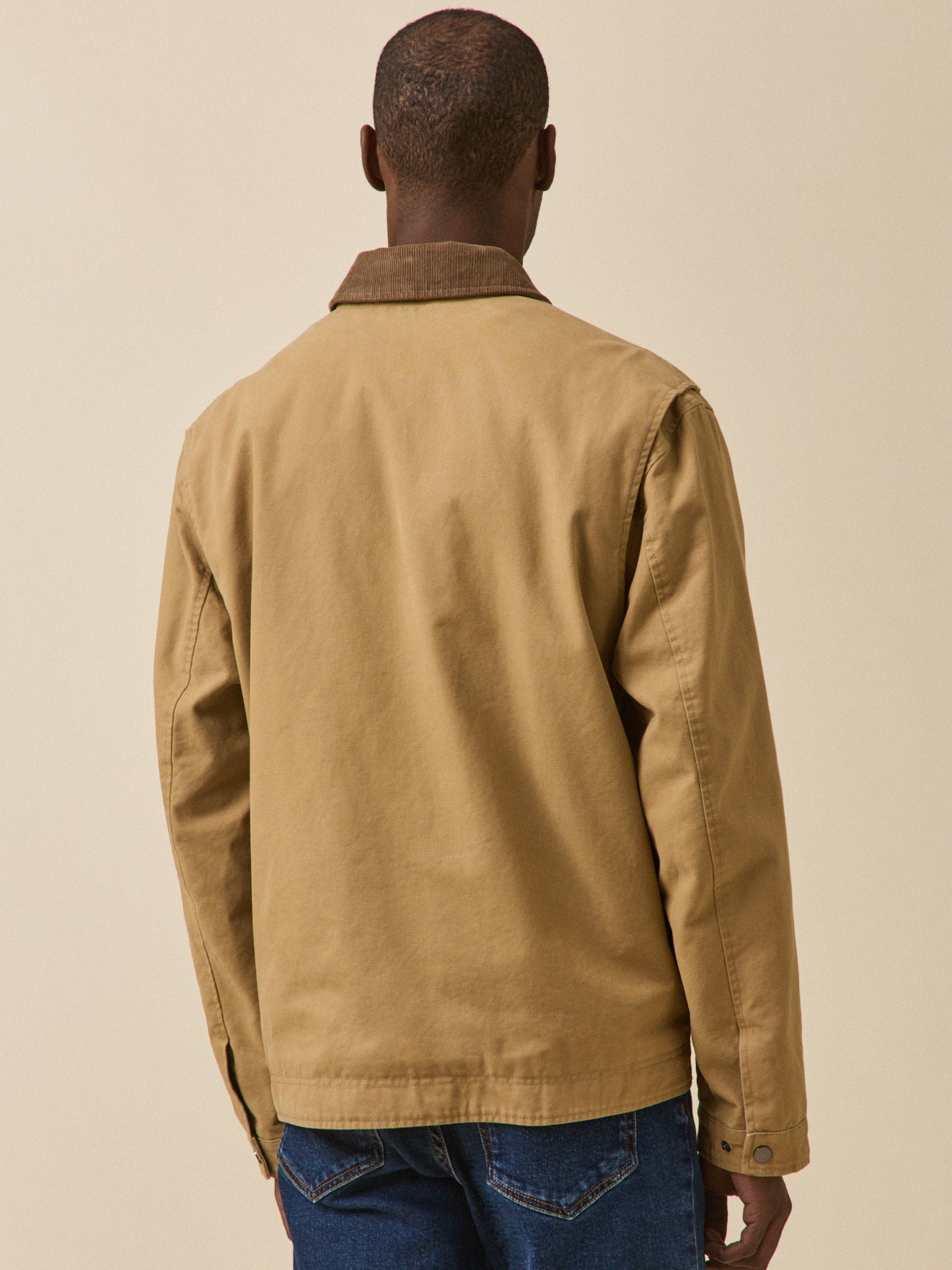 Men's jacket with corduroy collar