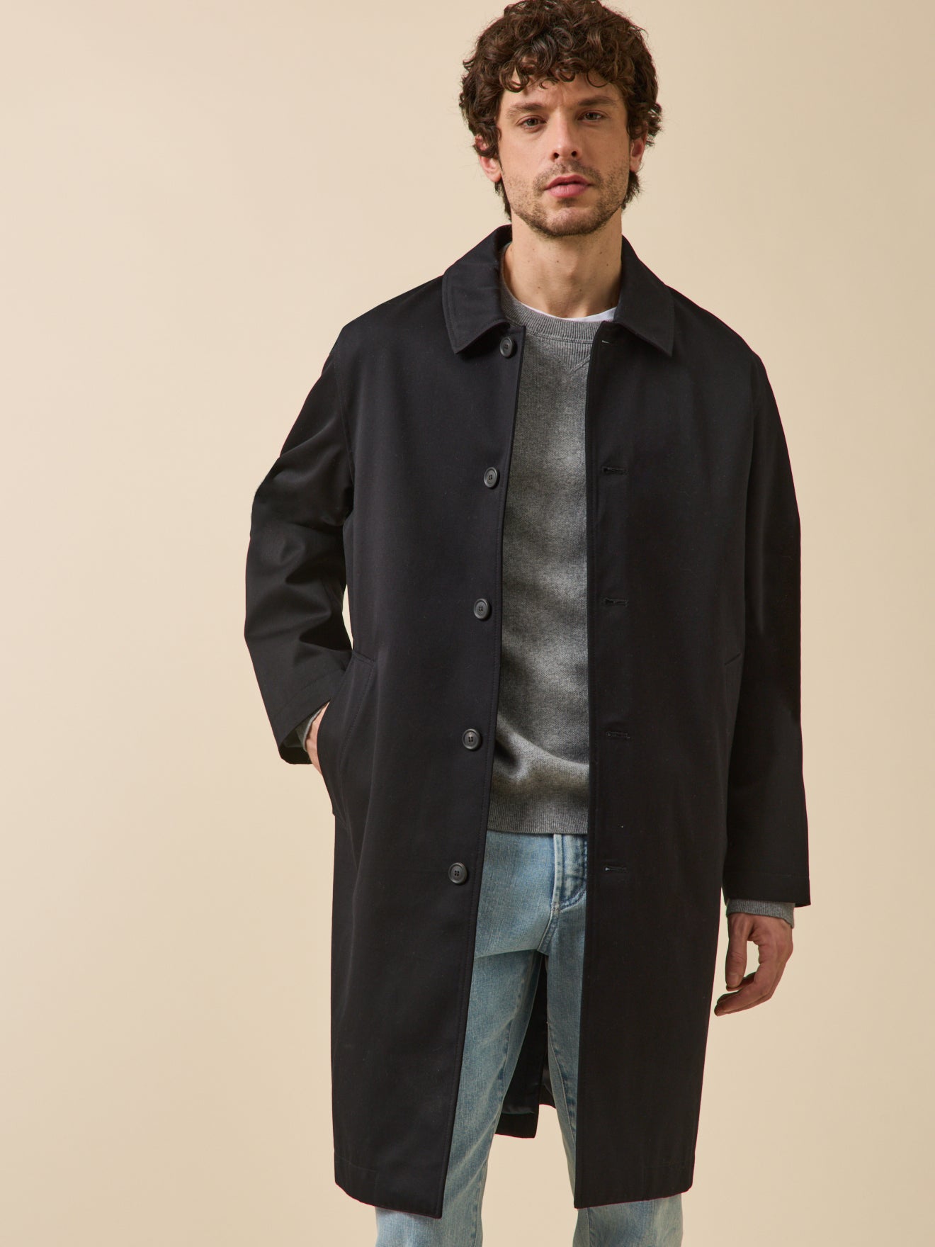 Men's waterproof trench coat