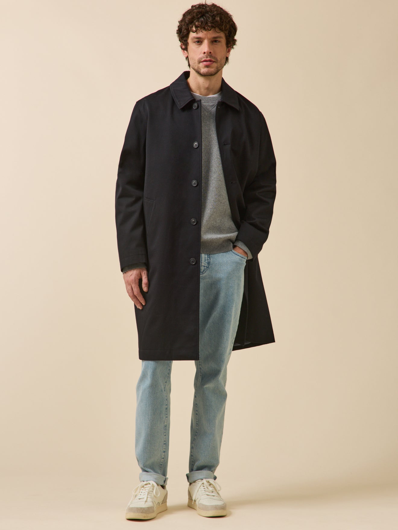 Men's waterproof trench coat
