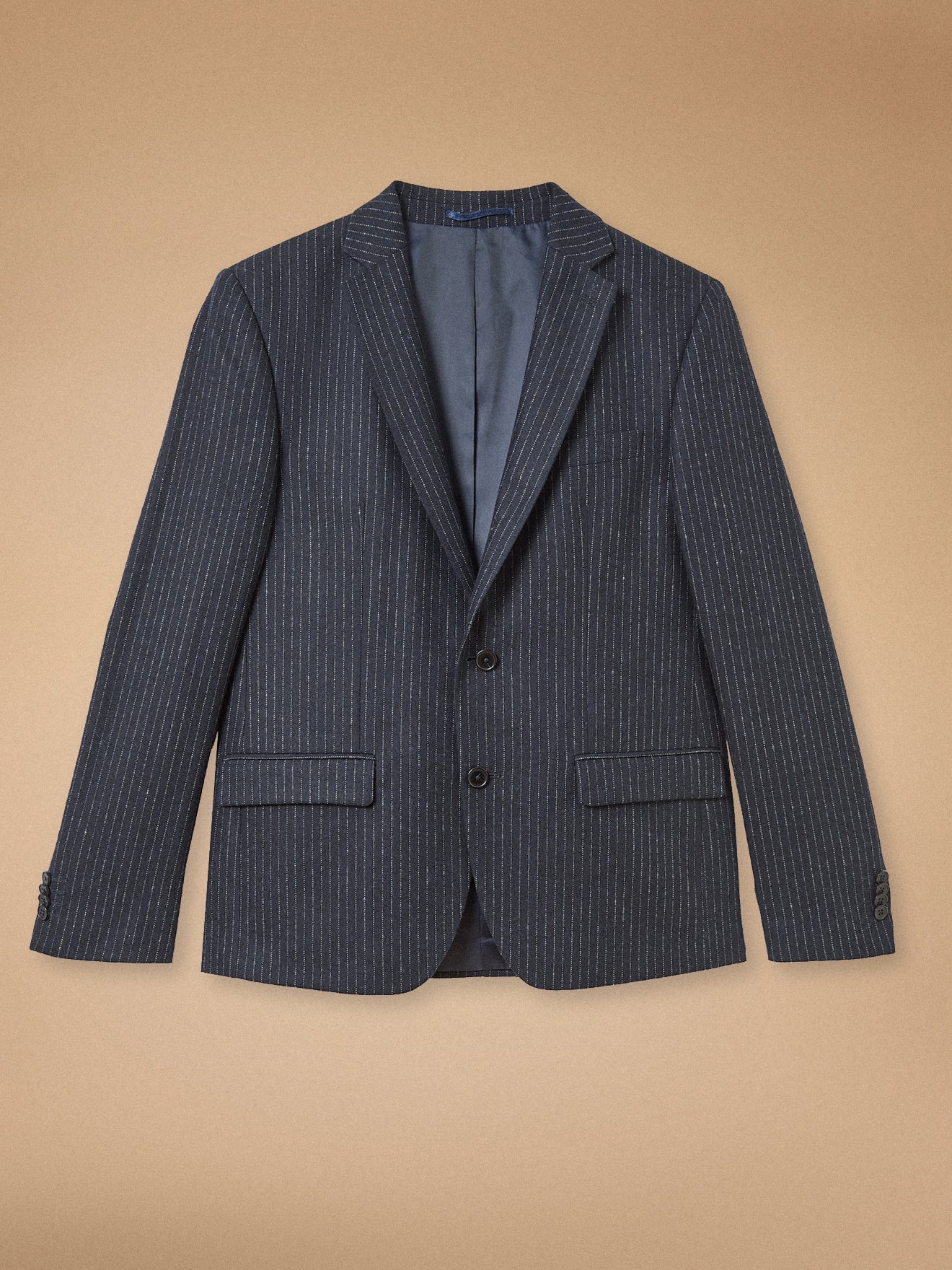 Men's striped woolen suit jacket