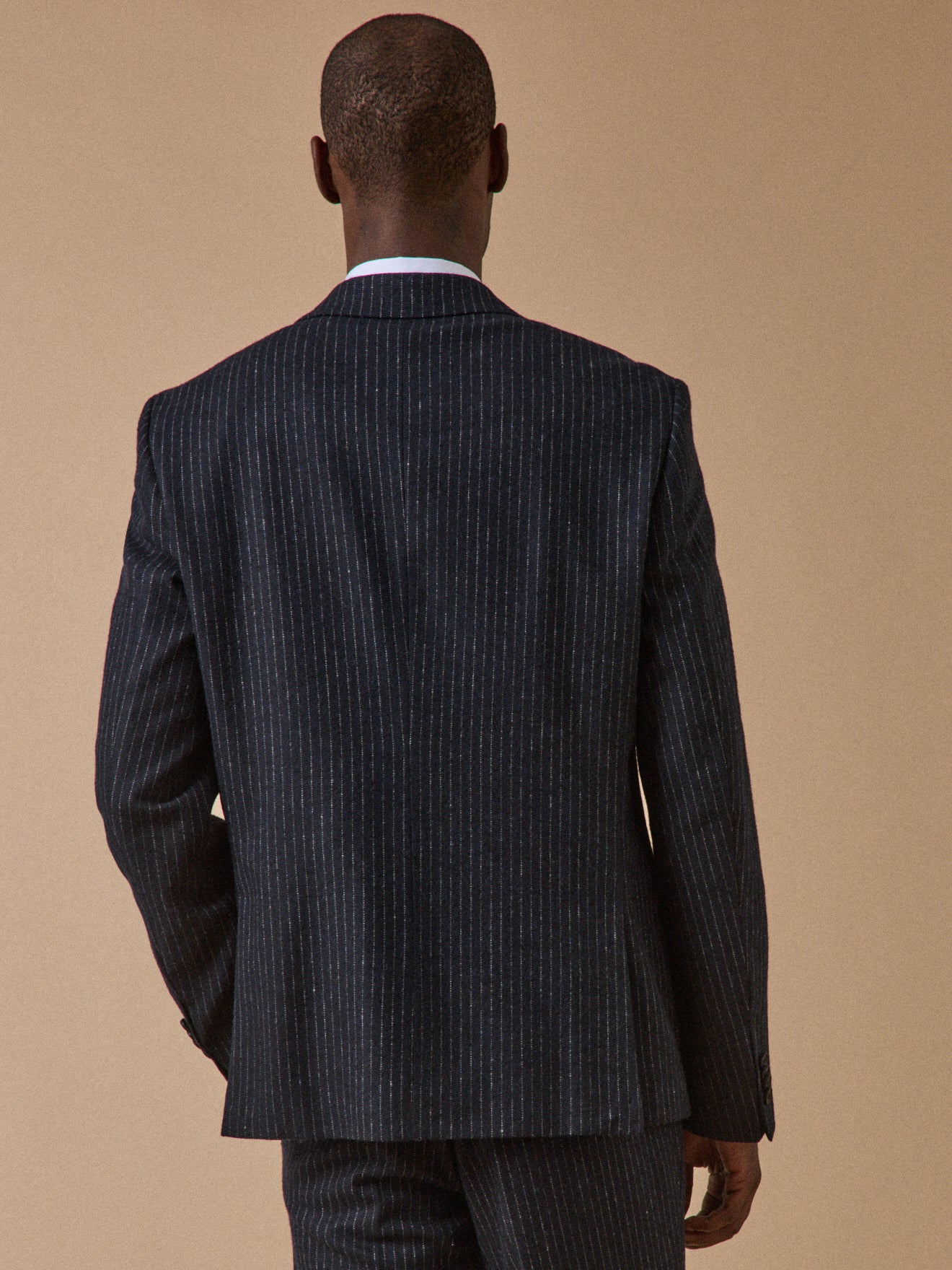 Men's striped woolen suit jacket