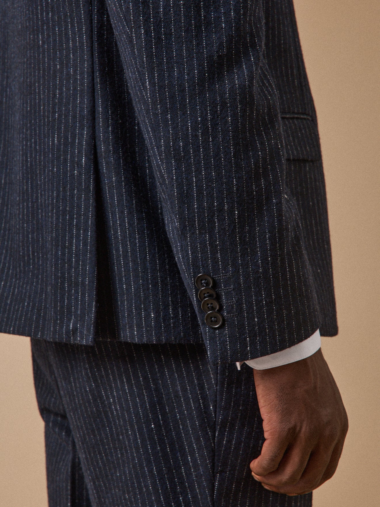 Men's striped woolen suit jacket