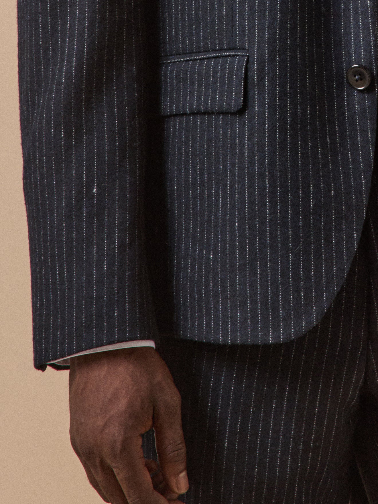 Men's striped woolen suit jacket