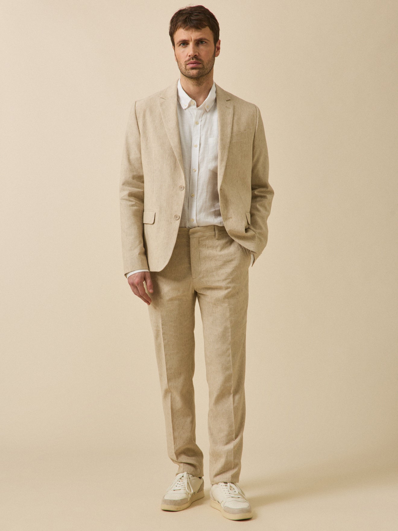 Veste de costume homme lin mélangé