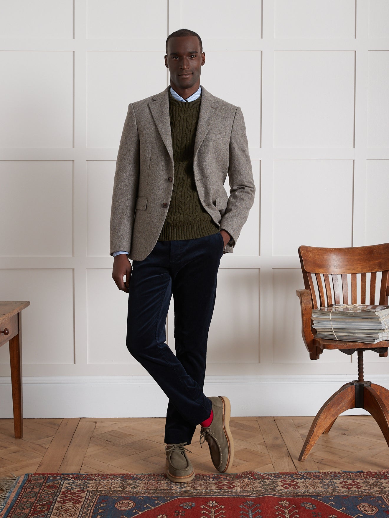 Chino velours regular homme