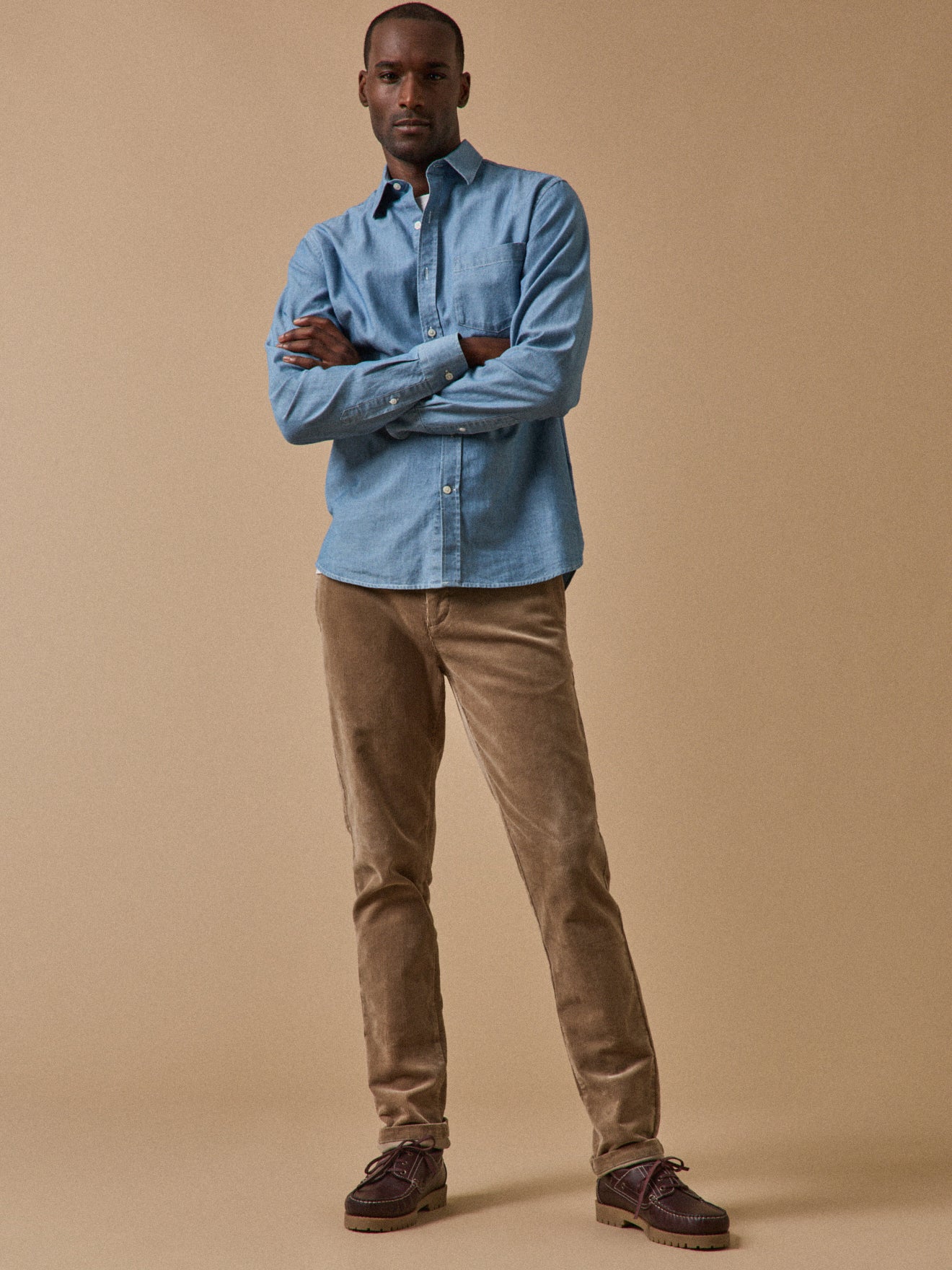 Chino velours regular homme