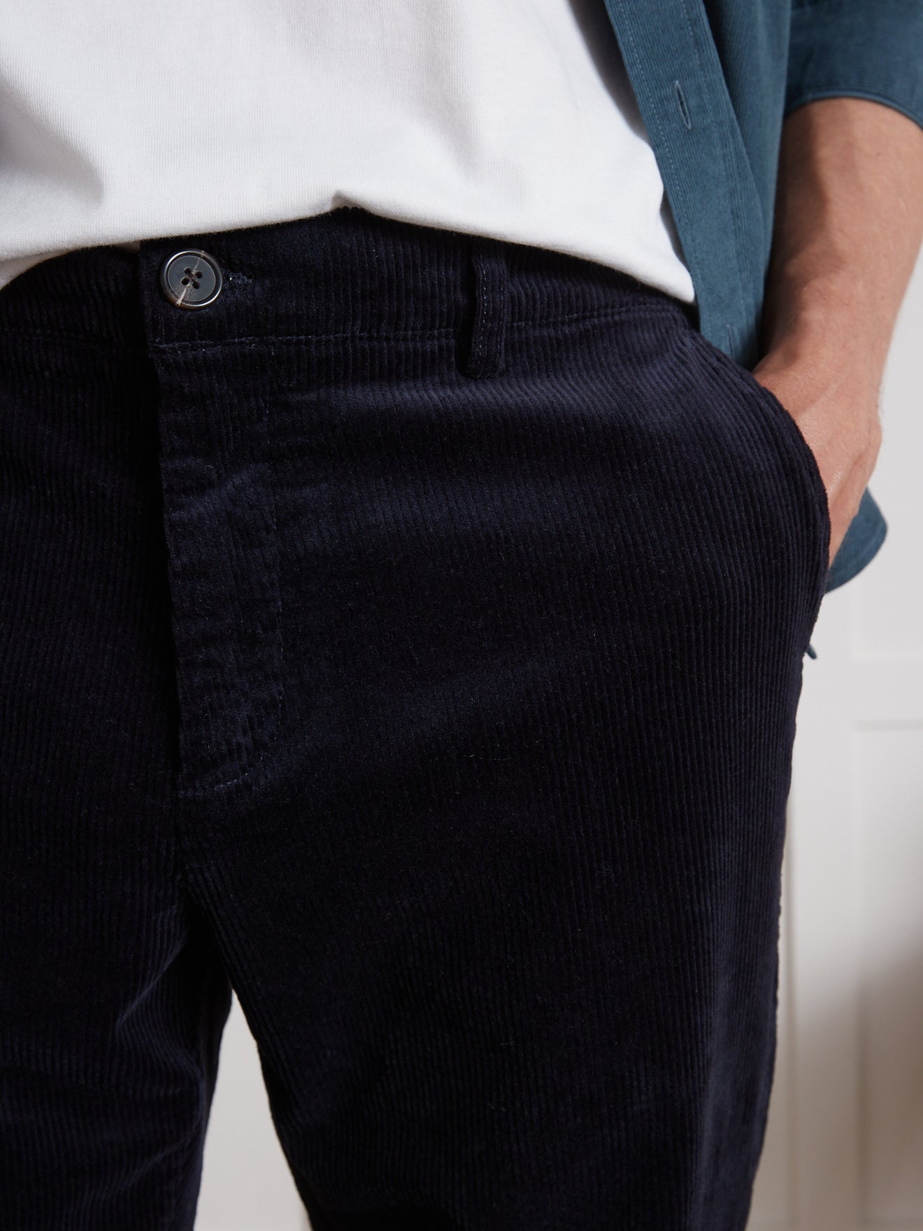 Pantalon taille élastiquée velours grosses côtes homme