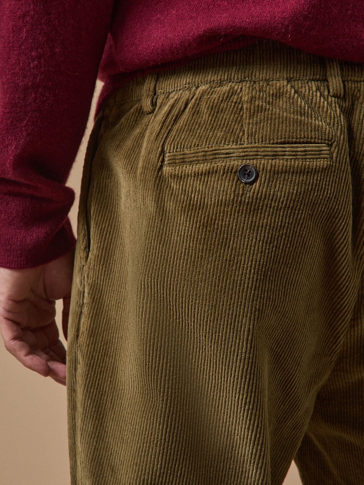 Pantalon taille élastiquée velours homme