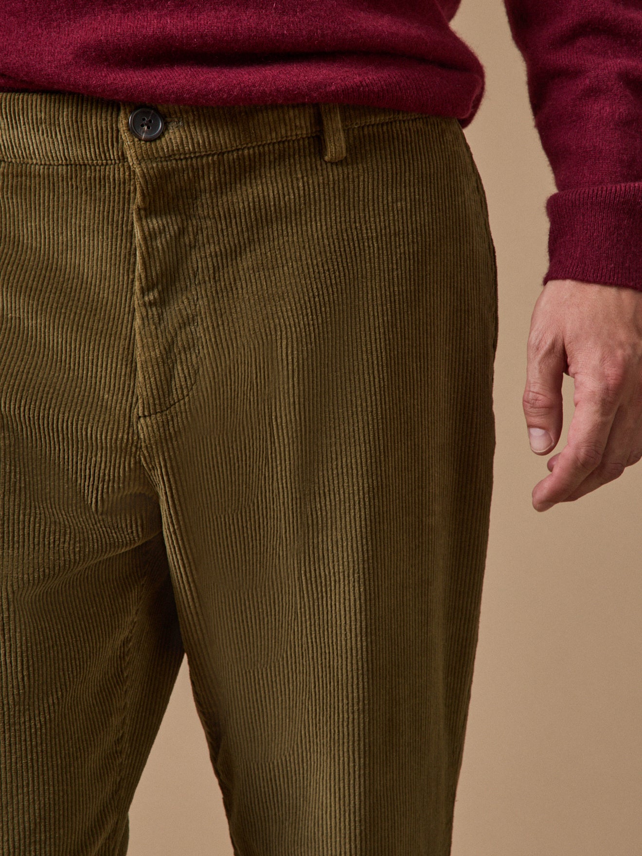 Pantalon taille élastiquée velours homme