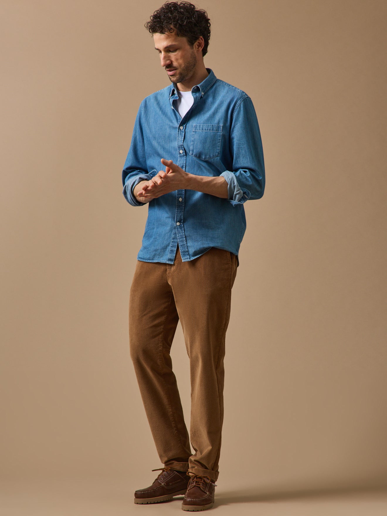 Pantalon taille élastiquée velours homme