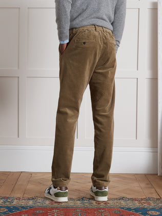 Men's wide wale corduroy trousers with elastic waistband