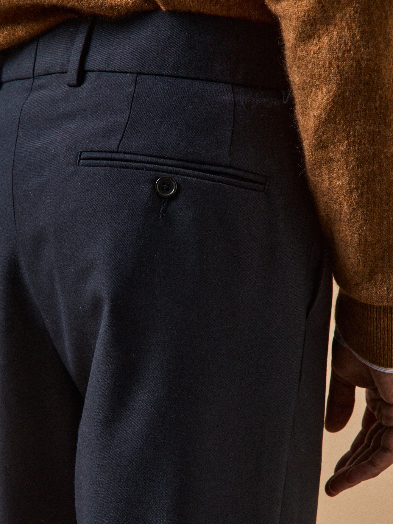 Pantalon à pinces lainage uni homme