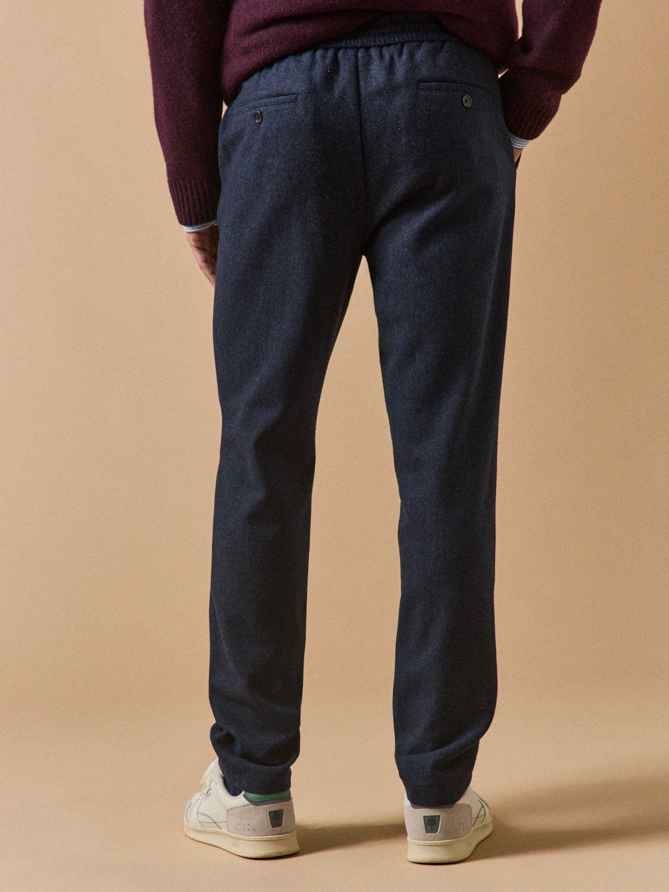 Pantalon taille élastiquée lainage homme