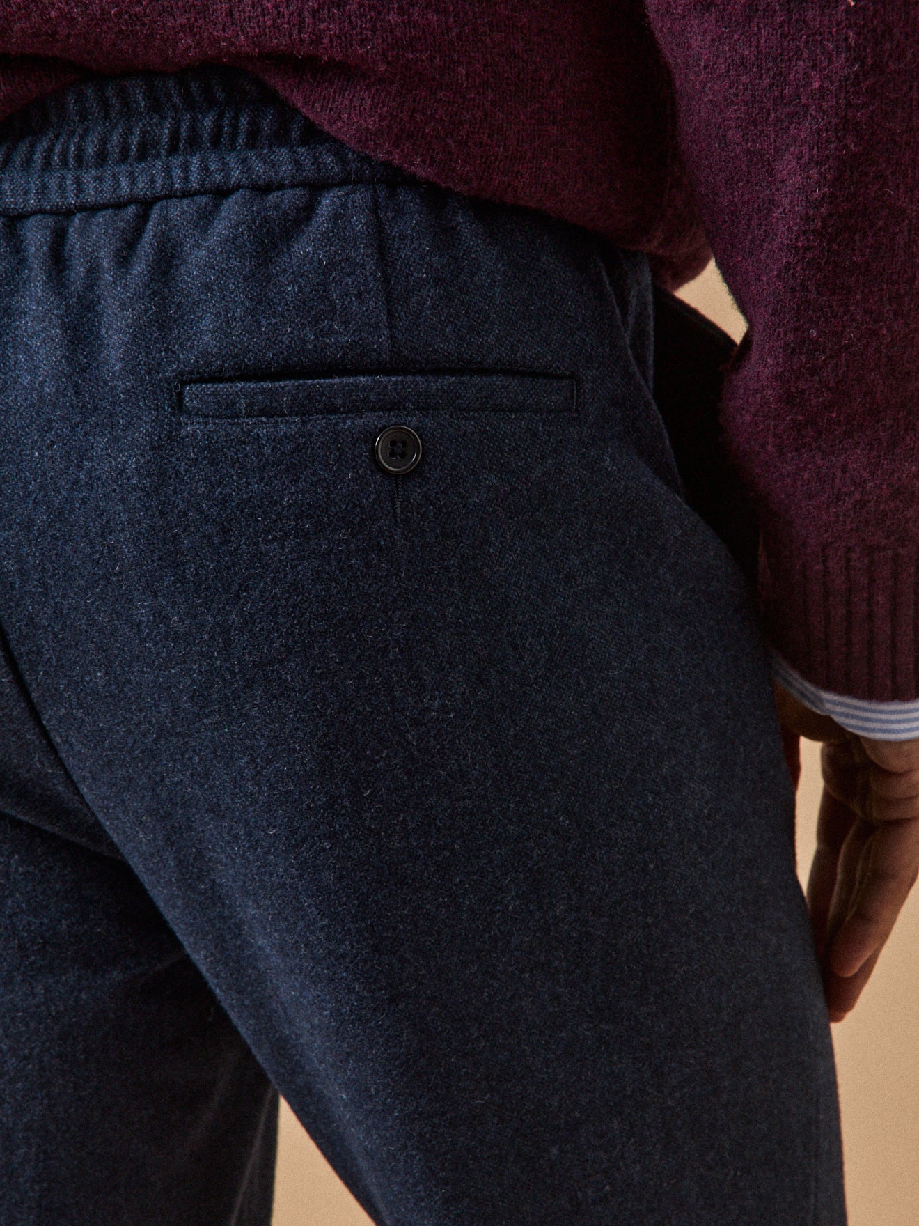 Pantalon taille élastiquée lainage homme