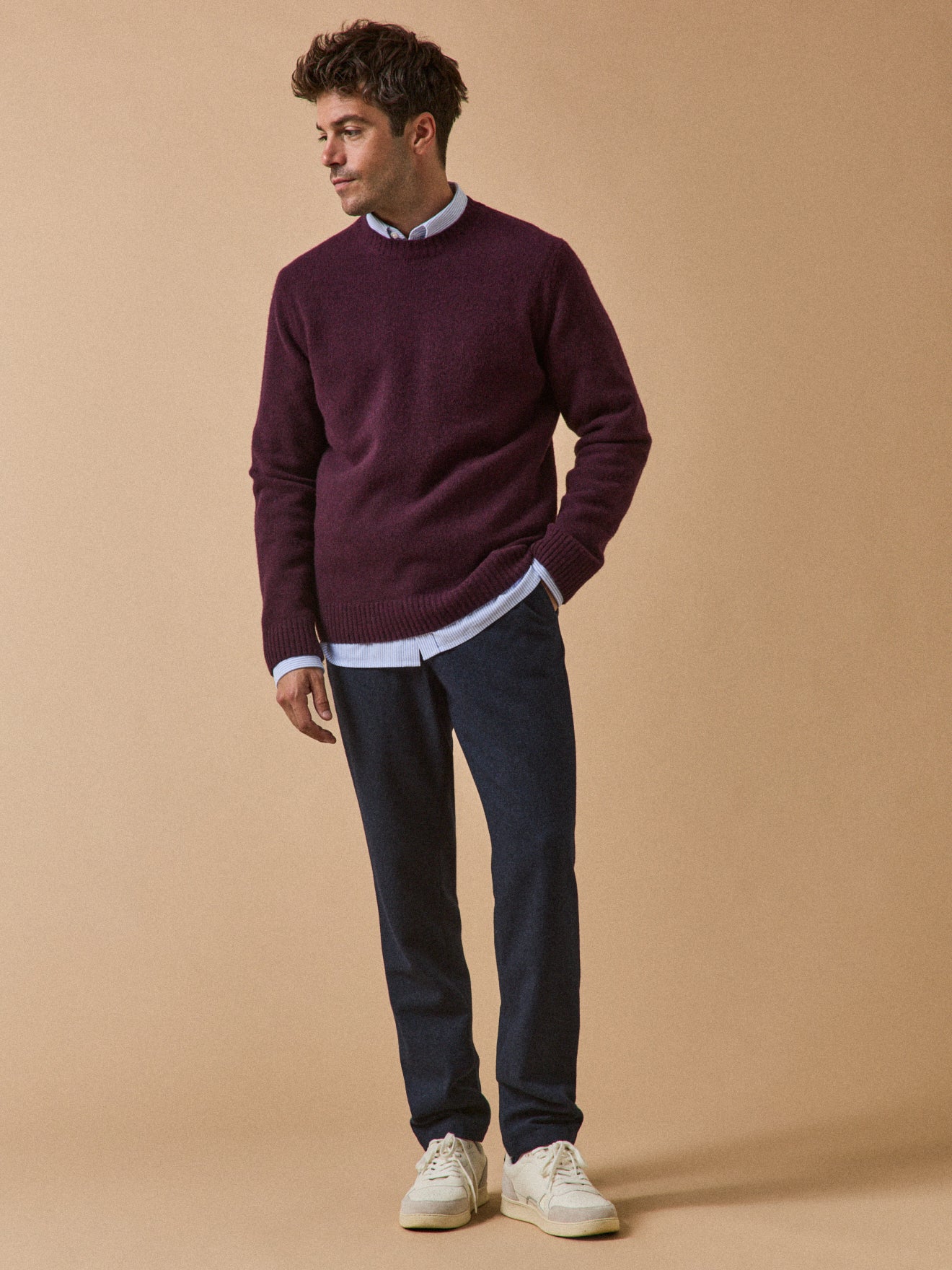 Pantalon taille élastiquée lainage homme