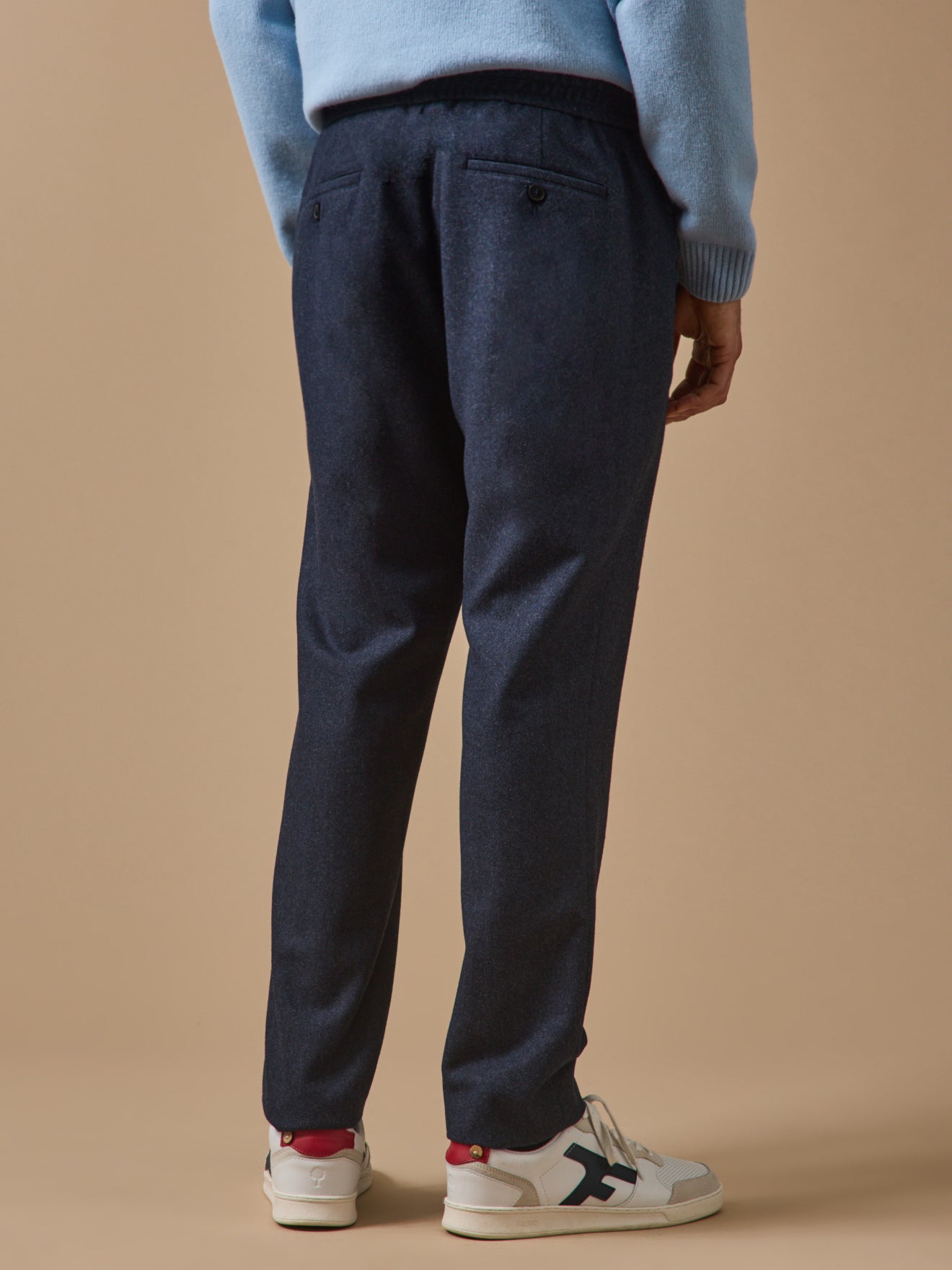 Men's woolen trousers with elastic waist