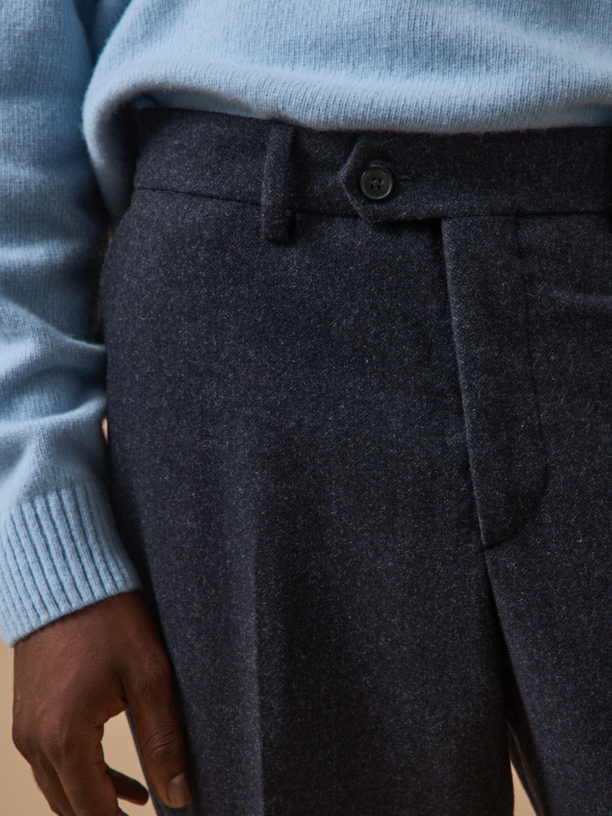 Pantalon lainage caviar homme