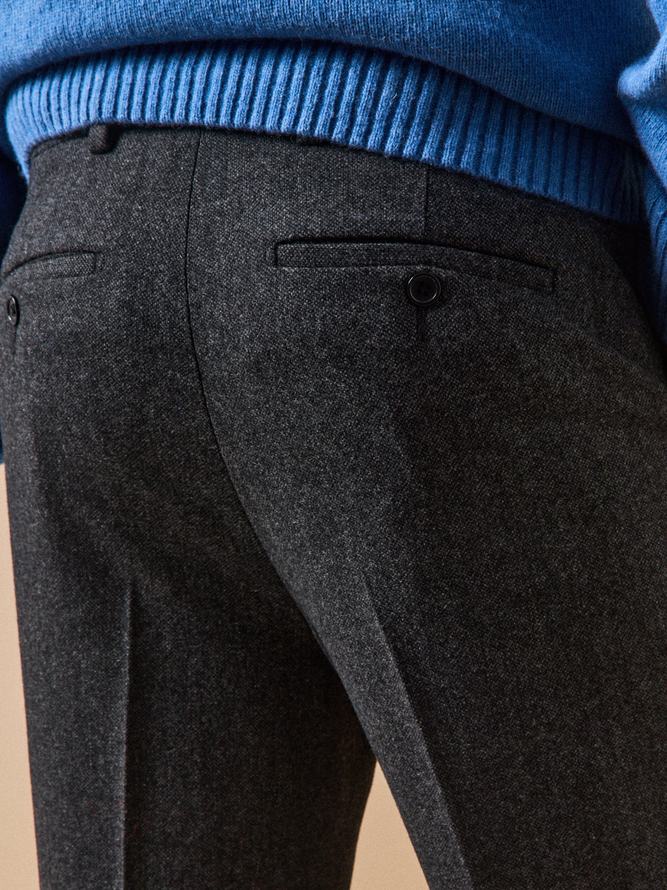 Pantalon lainage caviar homme