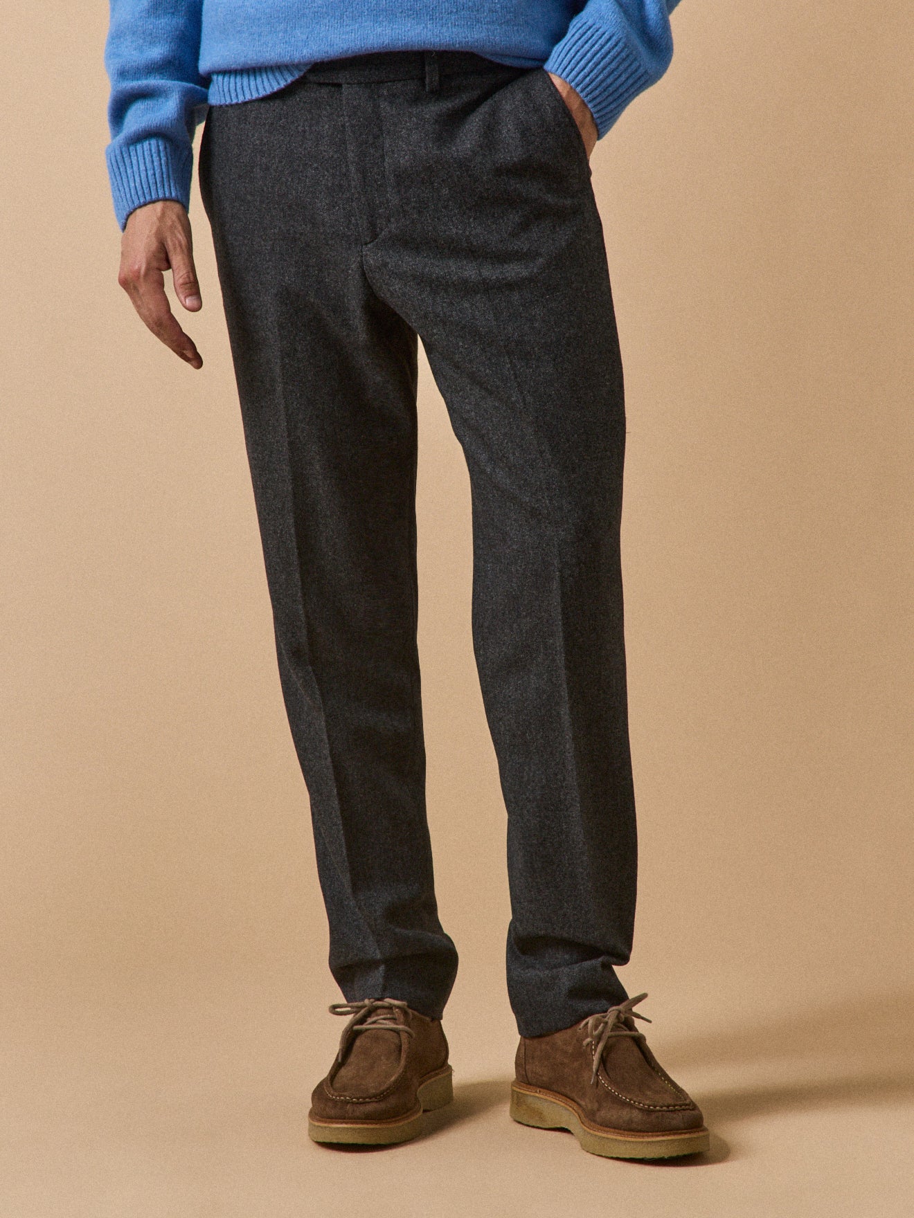 Pantalon lainage caviar homme