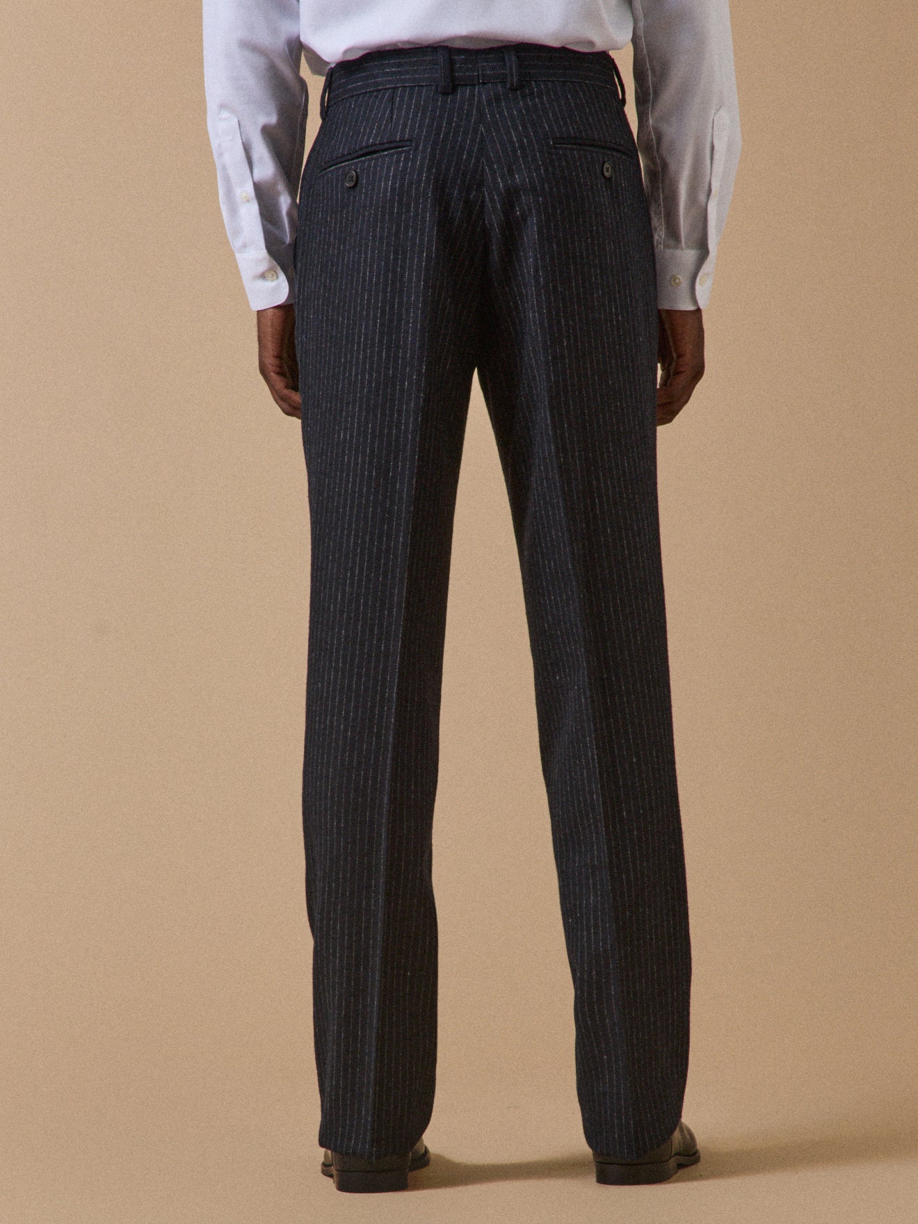 Men's striped woolen suit trousers