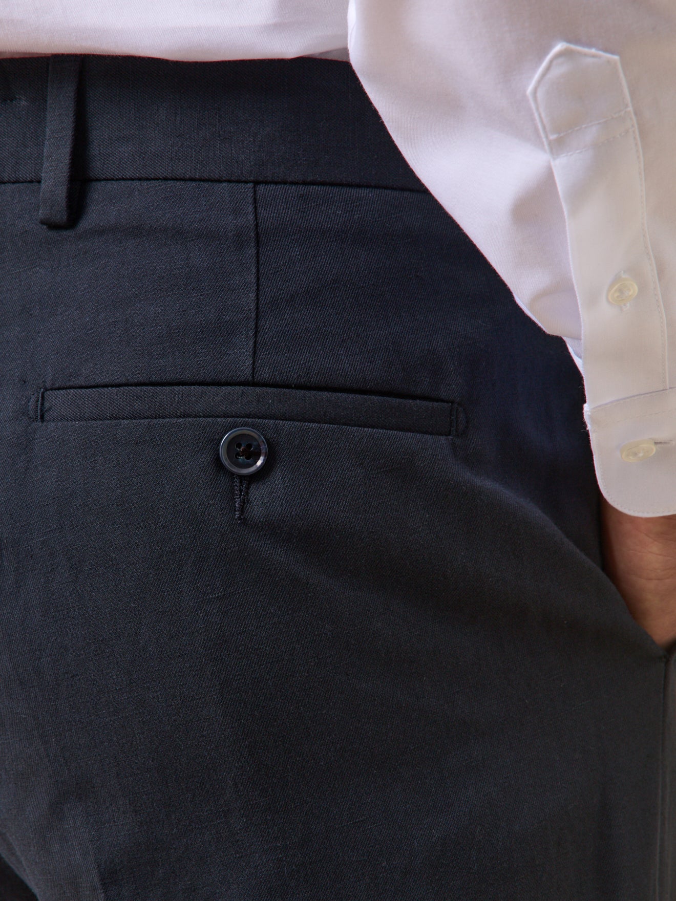 Men's cotton and linen suit trousers