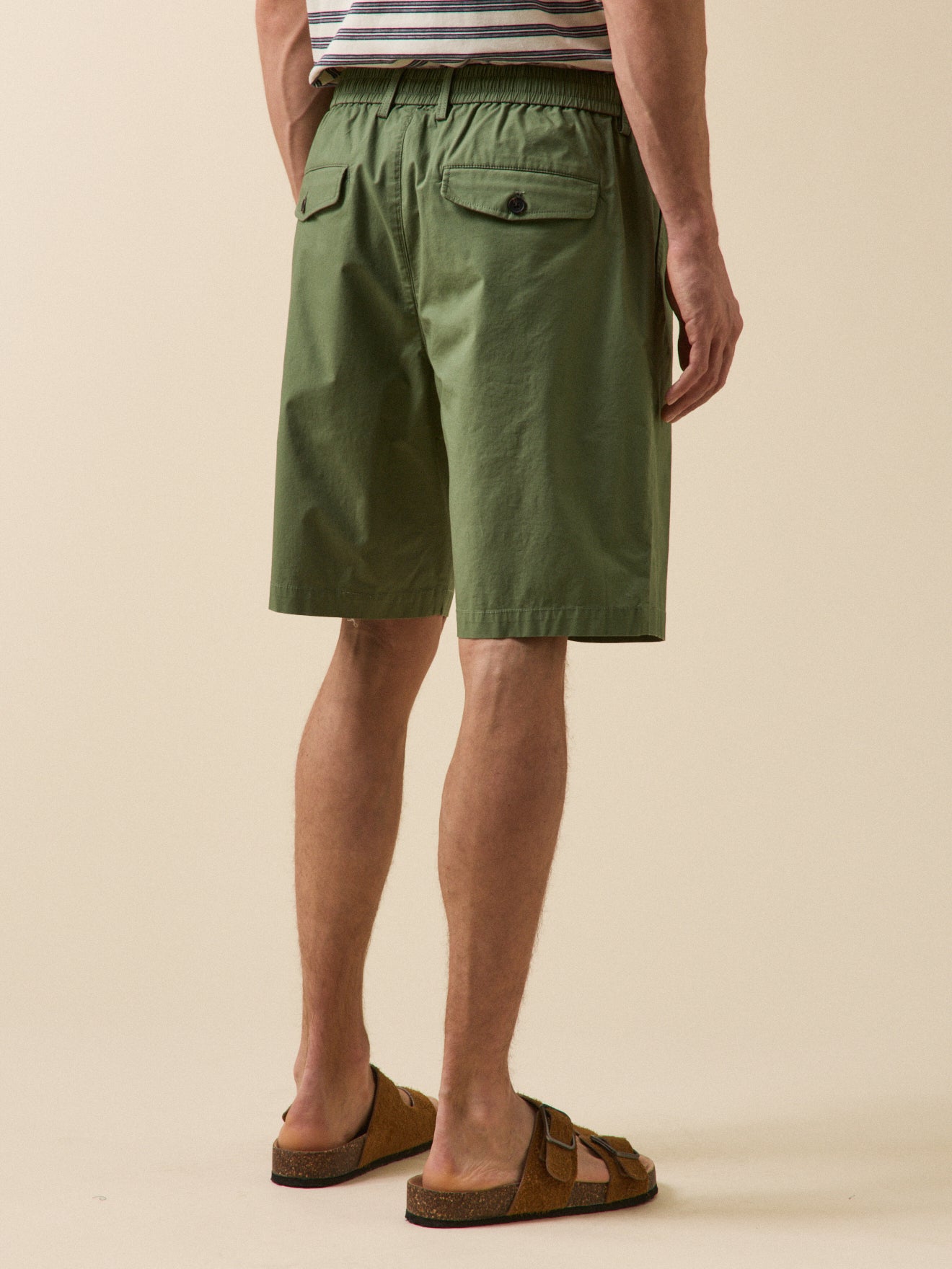 Bermuda taille élastiquée popeline craquante homme