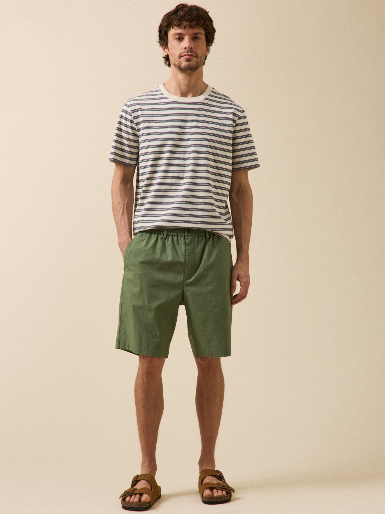 Bermuda taille élastiquée popeline craquante homme