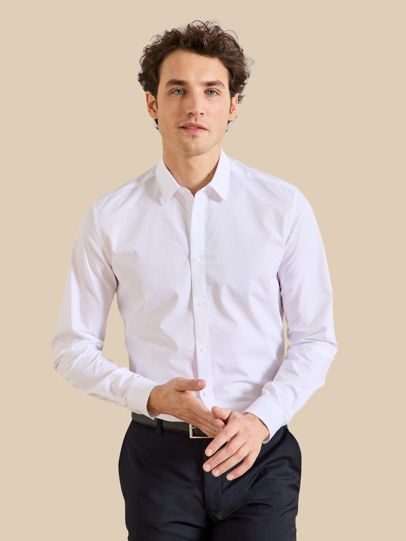 Chemise Slim Fit homme popeline unie easy care