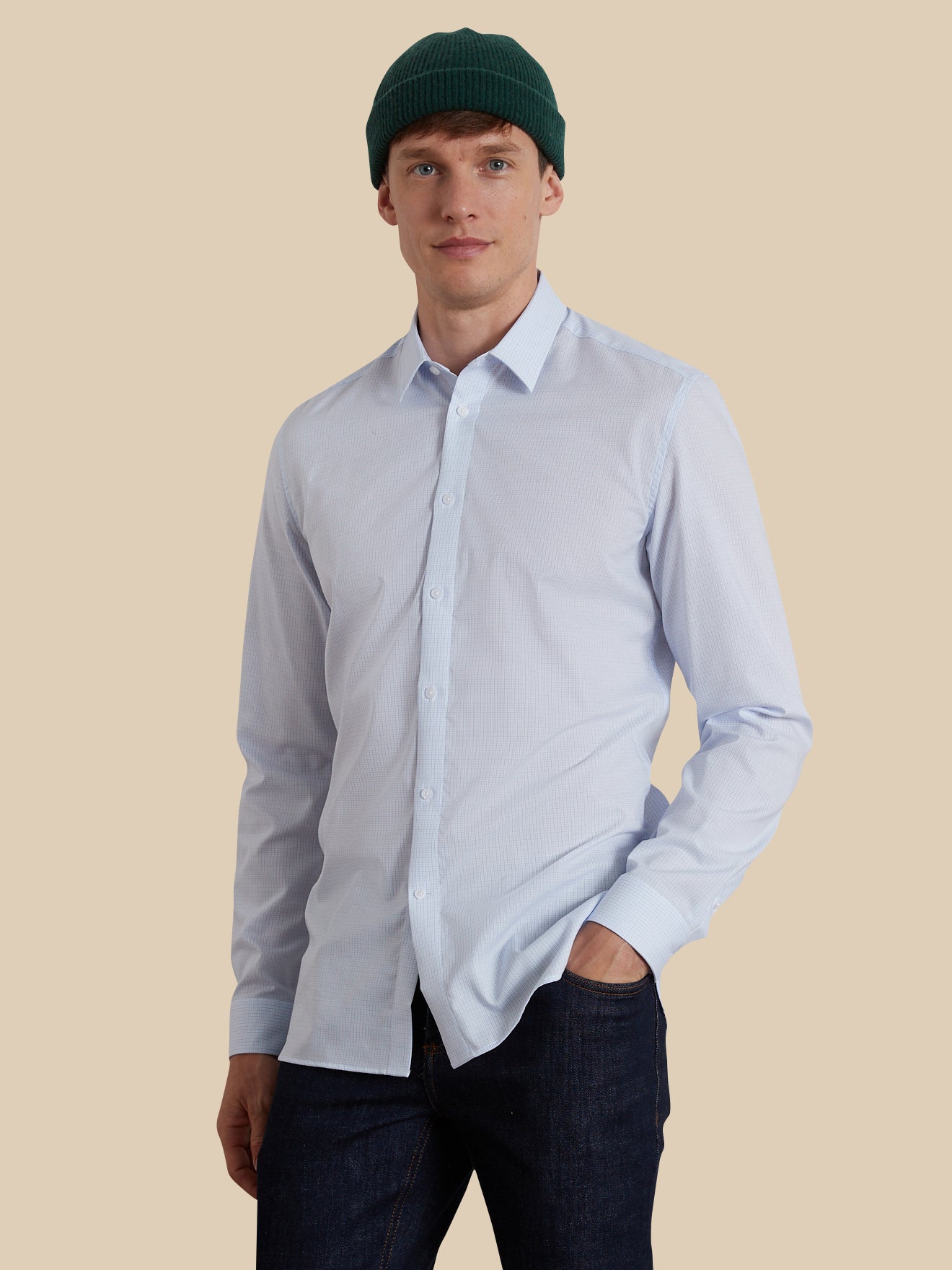 Chemise mini carreaux homme Slim Fit