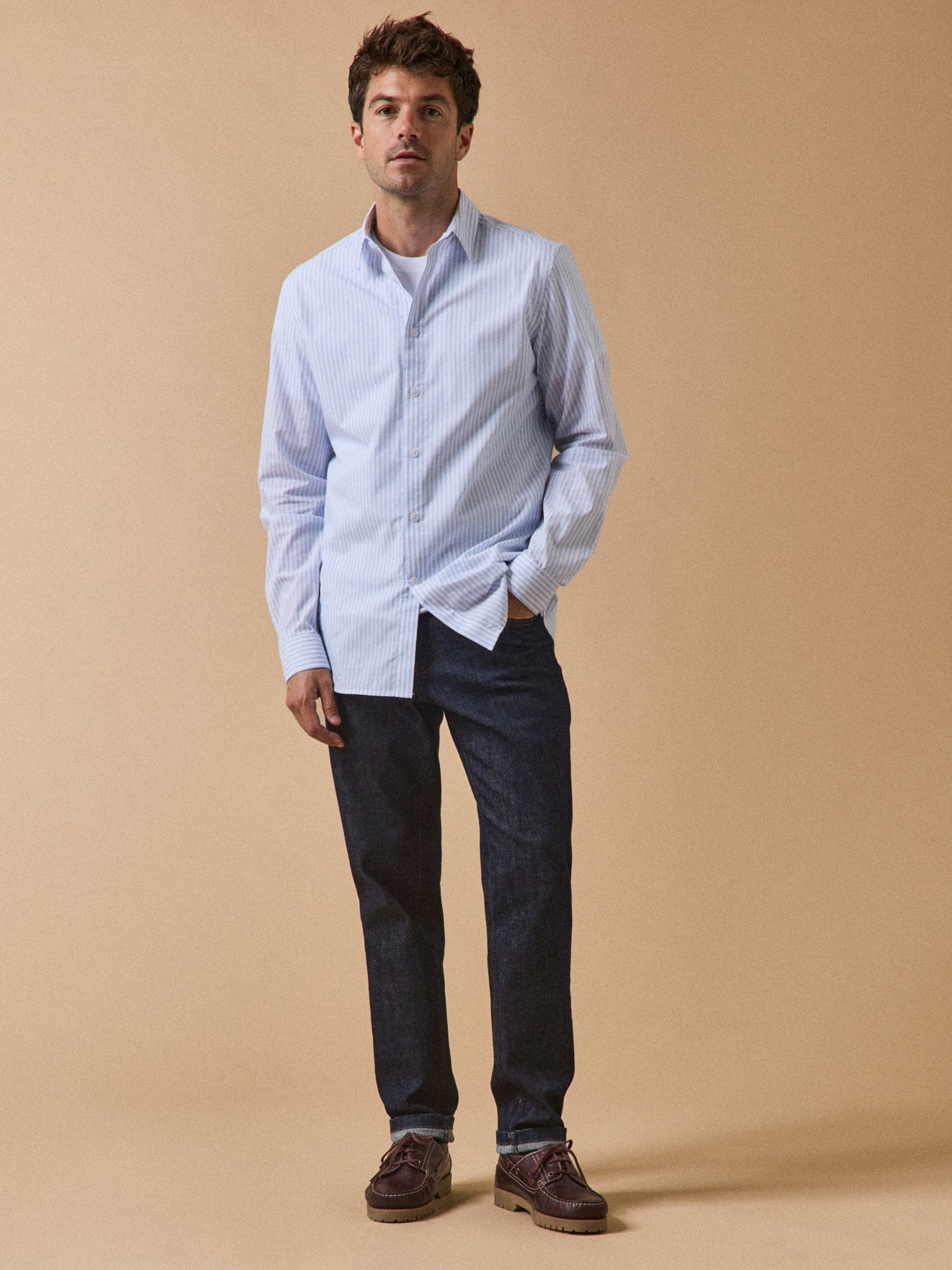 Chemise popeline rayée Slim Fit homme