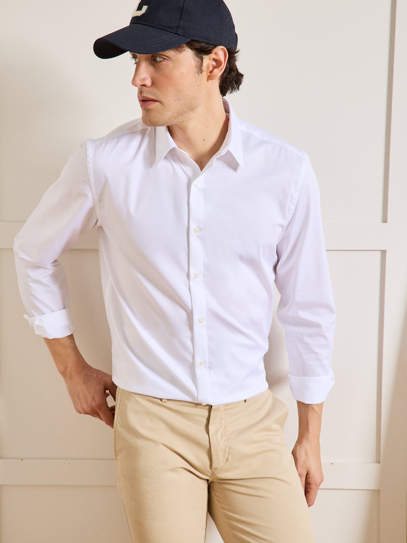 Men's Regular plain cotton twill non-iron shirt