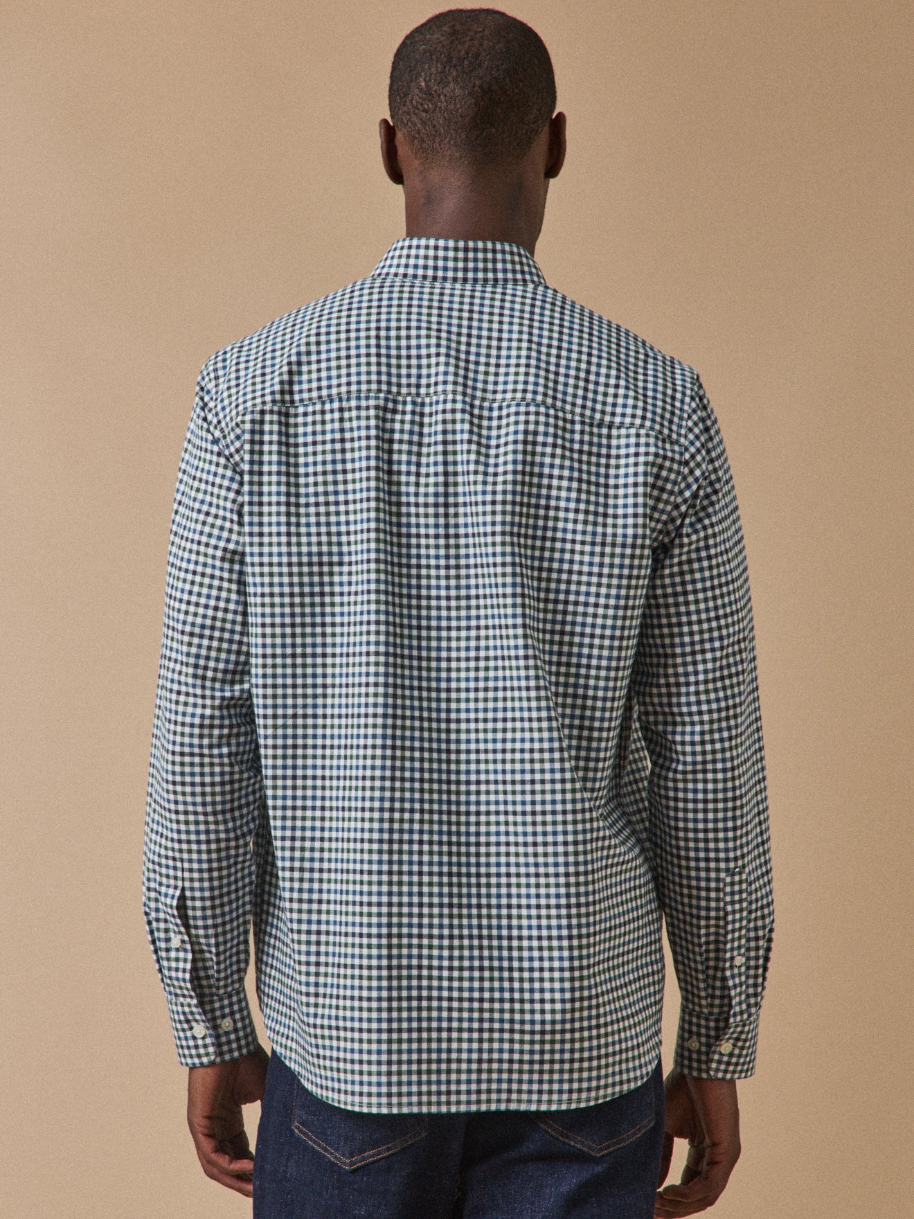 Men's check Oxford shirt with contemporary fit