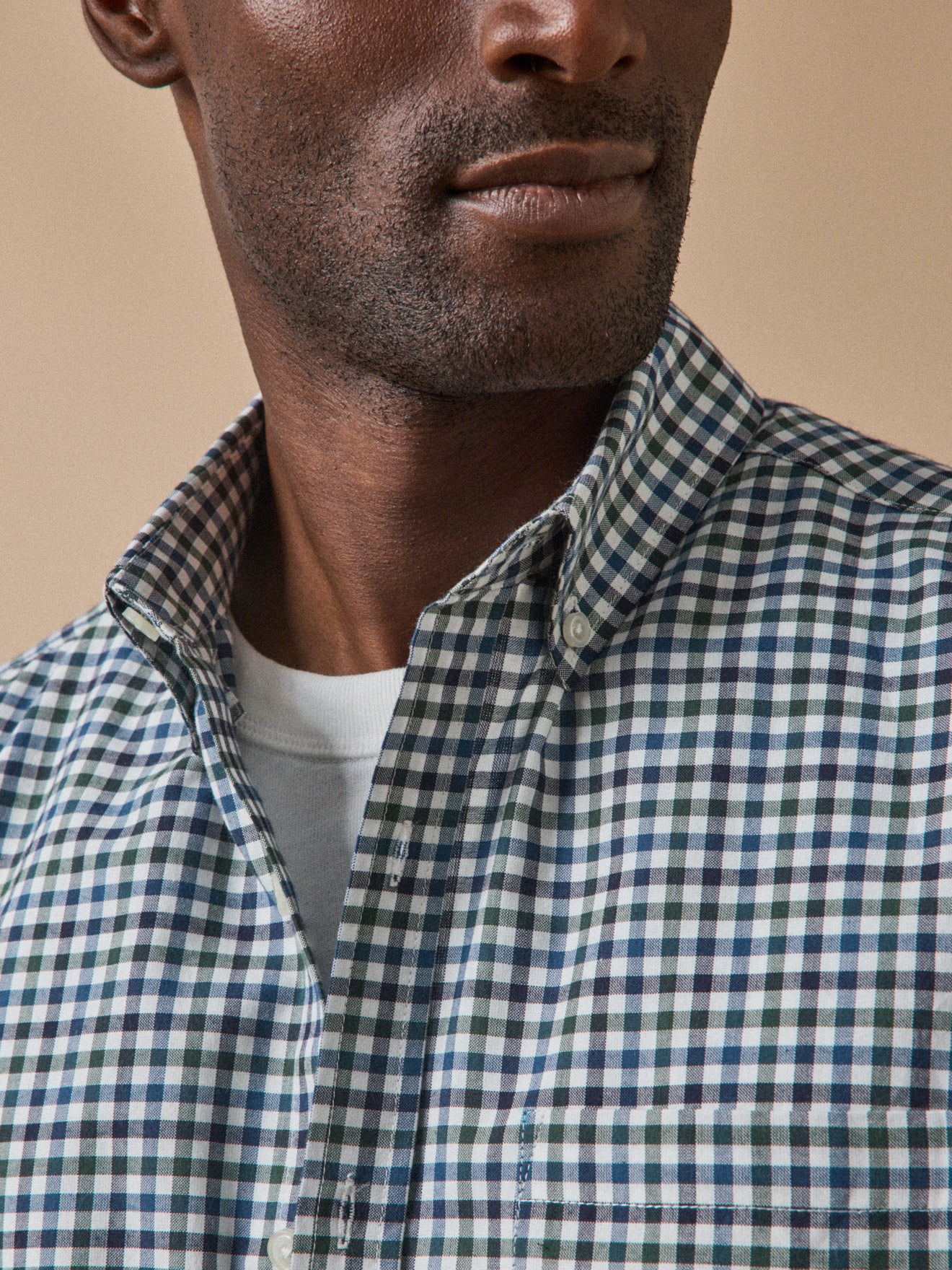 Men's check Oxford shirt with contemporary fit