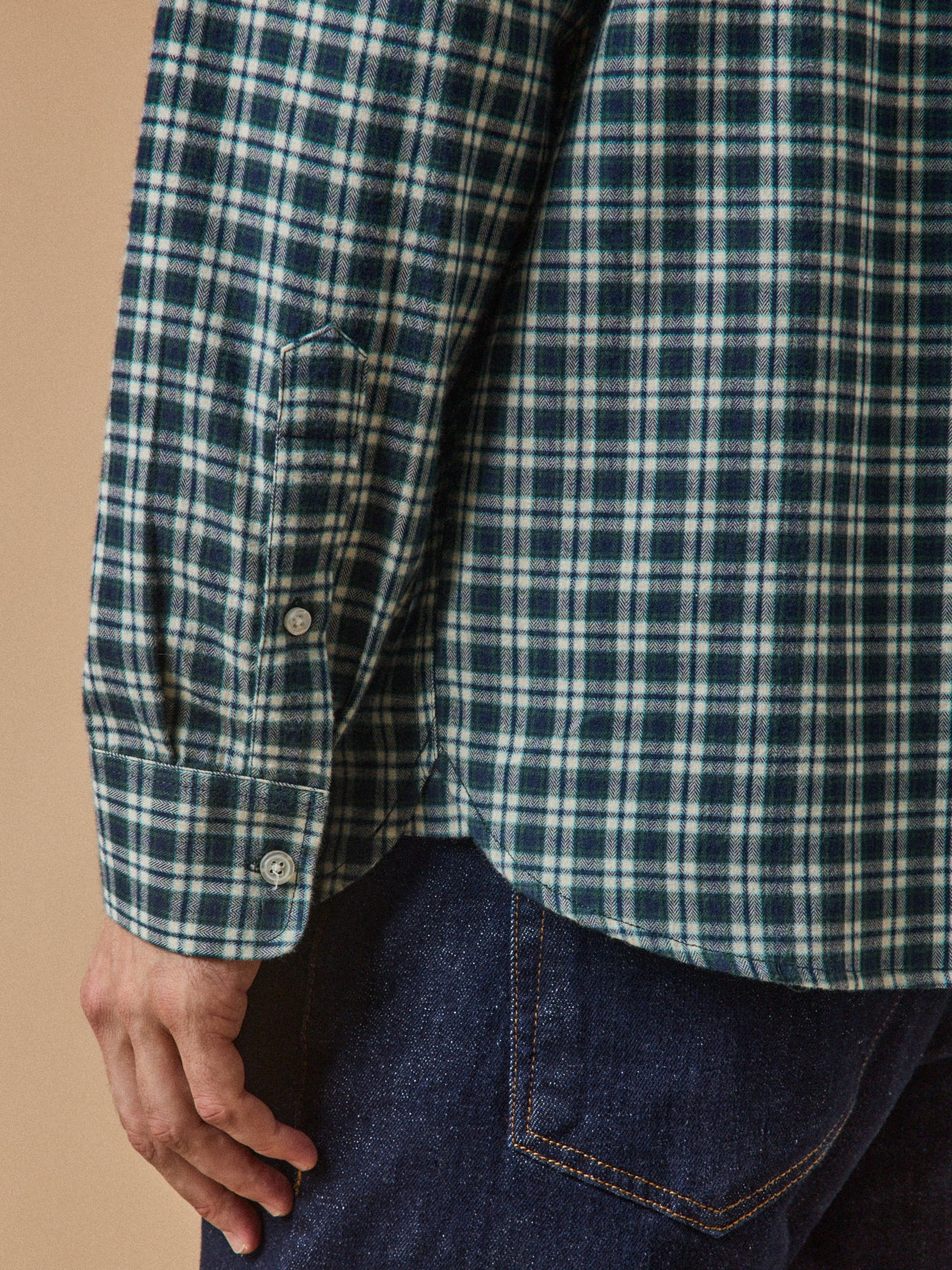 Men's check flannel shirt with contemporary fit
