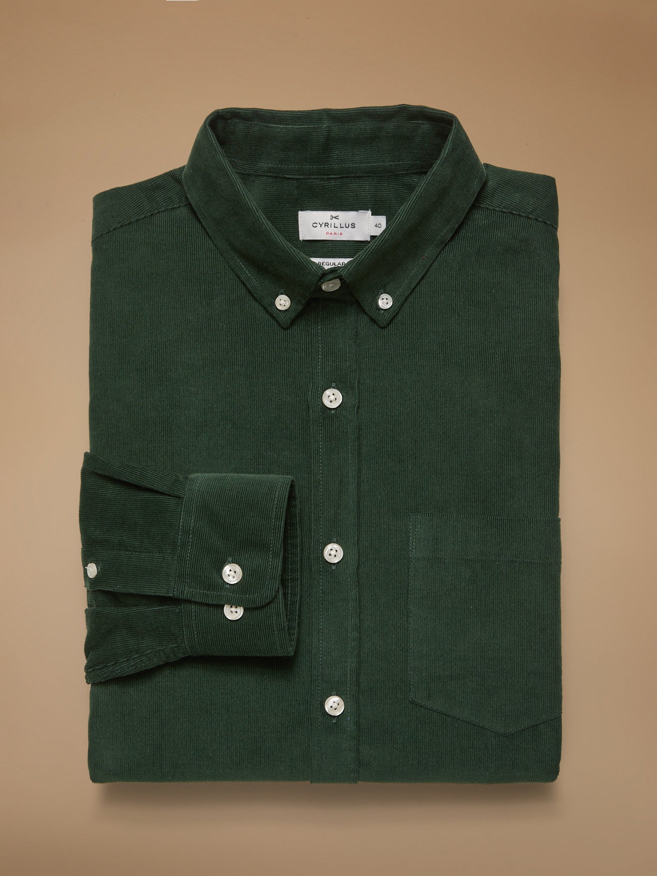 Chemise velours homme coupe contemporaine