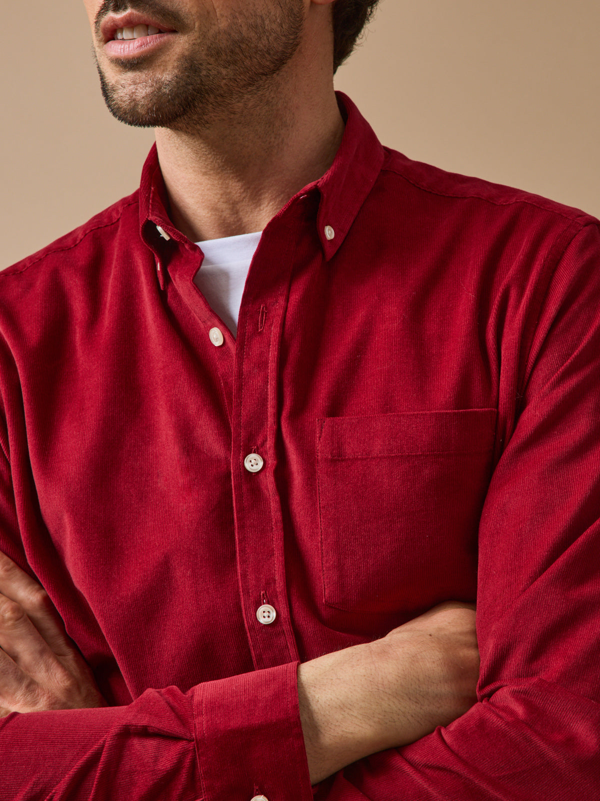 Men's corduroy shirt with contemporary classic fit