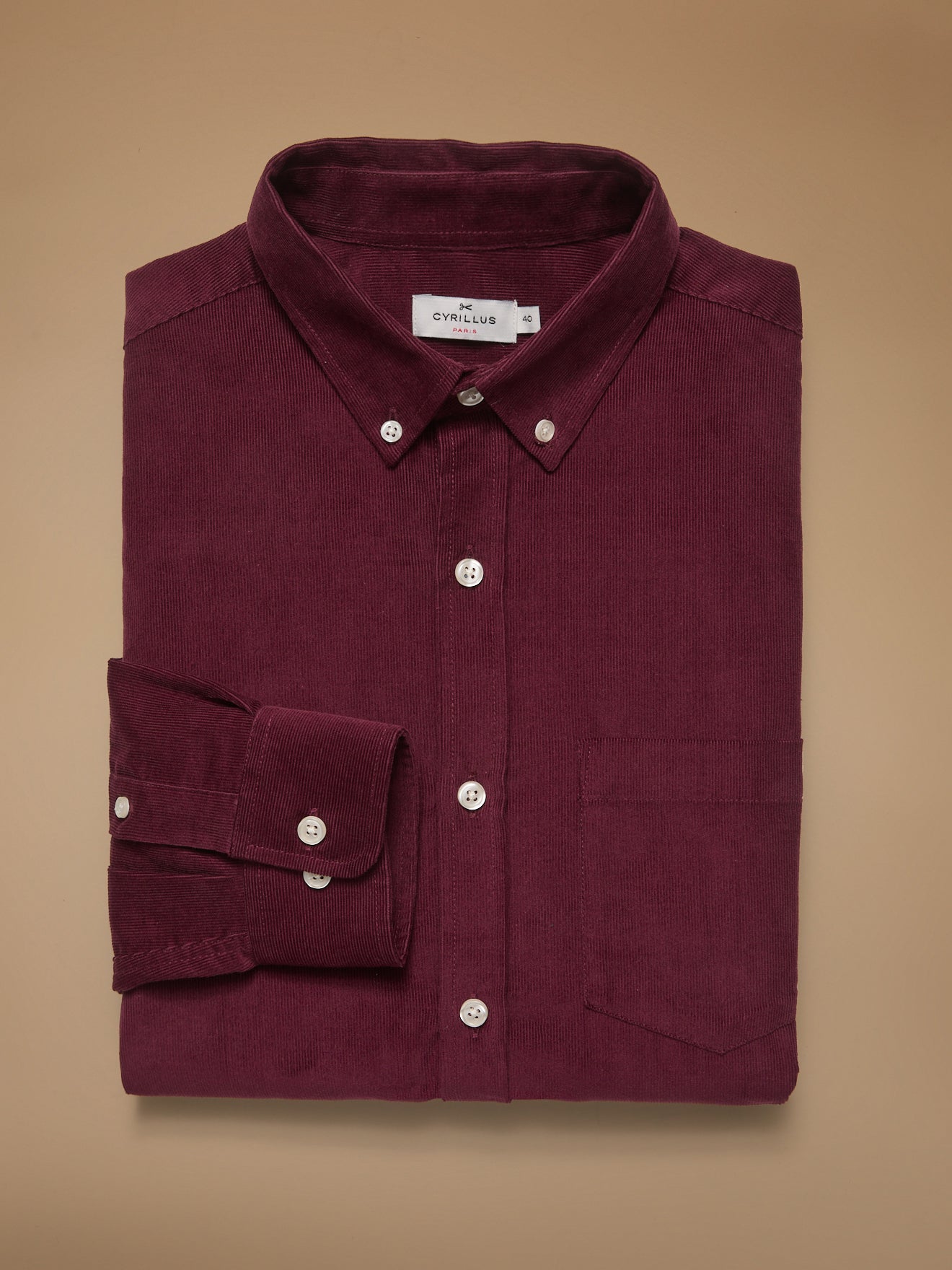 Chemise velours homme coupe contemporaine