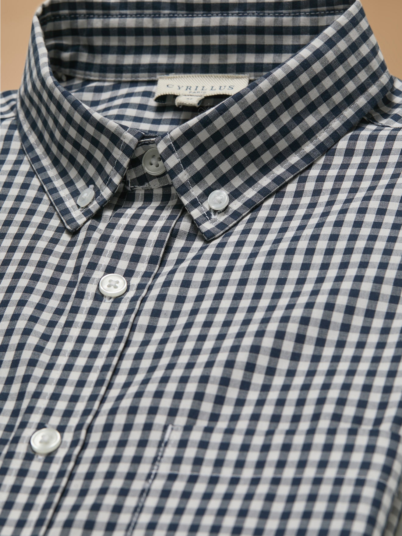 Men's ginghem check shirt with contemporary fit