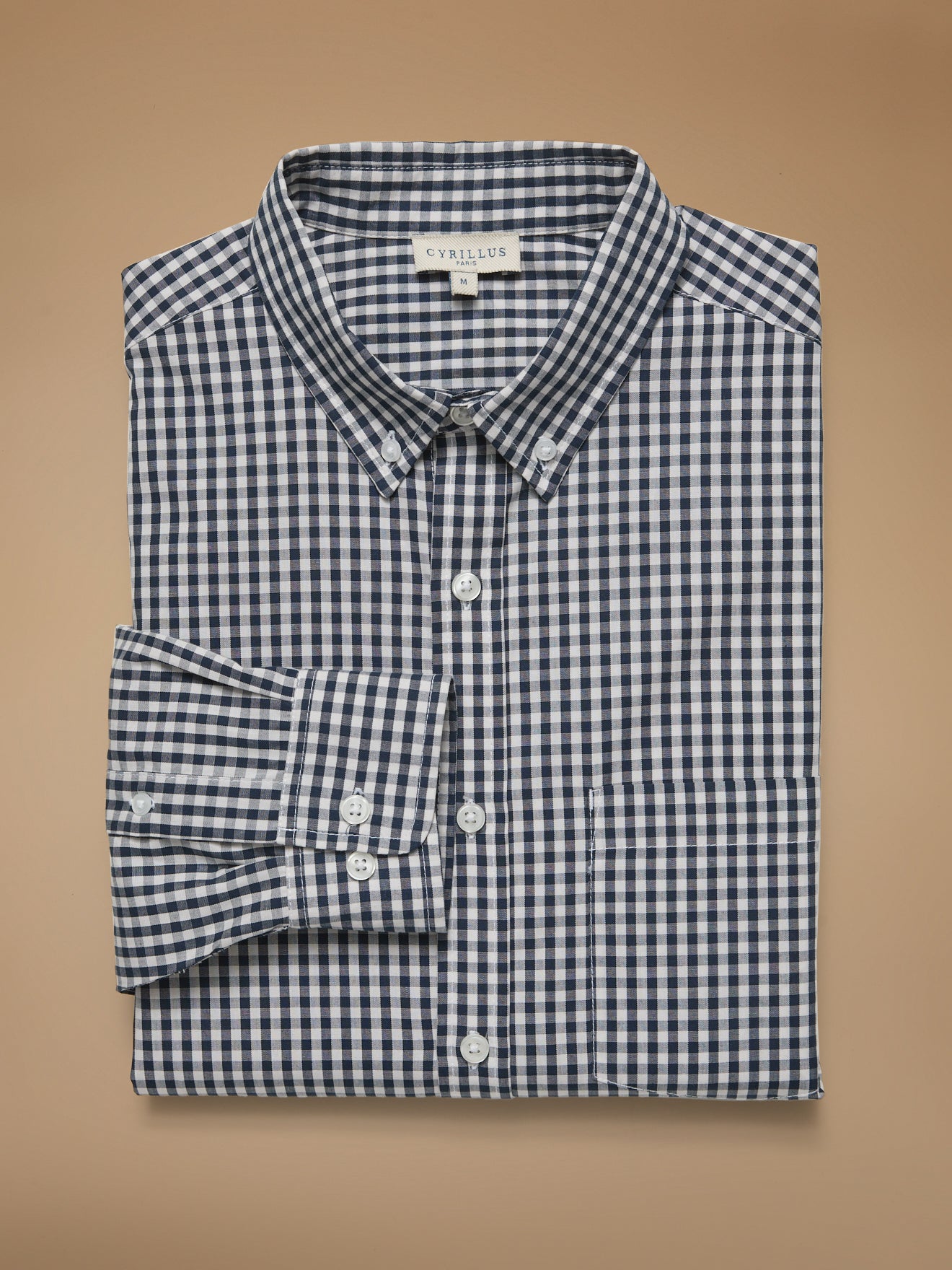 Men's ginghem check shirt with contemporary fit
